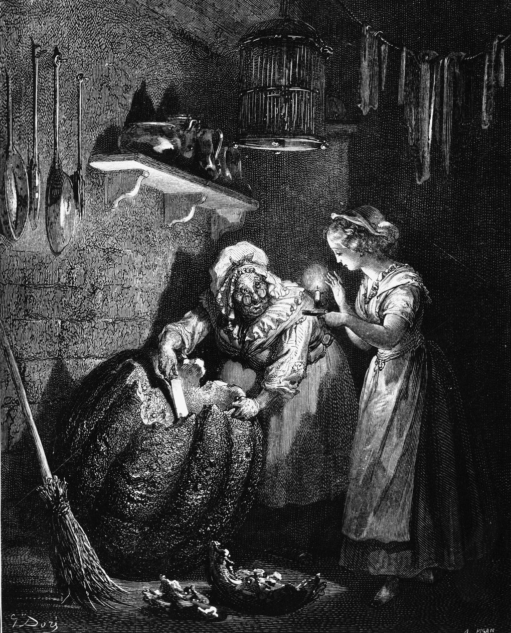 Popelka: ilustrace Gustava Doré - v „Les Contes“ od Charlese Perraulta. od Gustave Dore