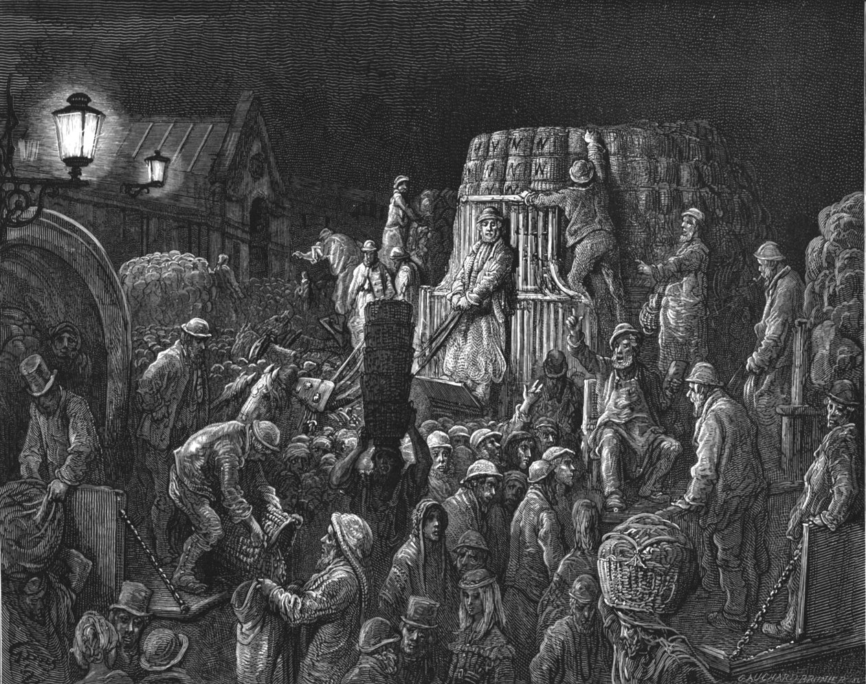 „Trh Covent Garden – časné ráno“, 1872. od Gustave Dore