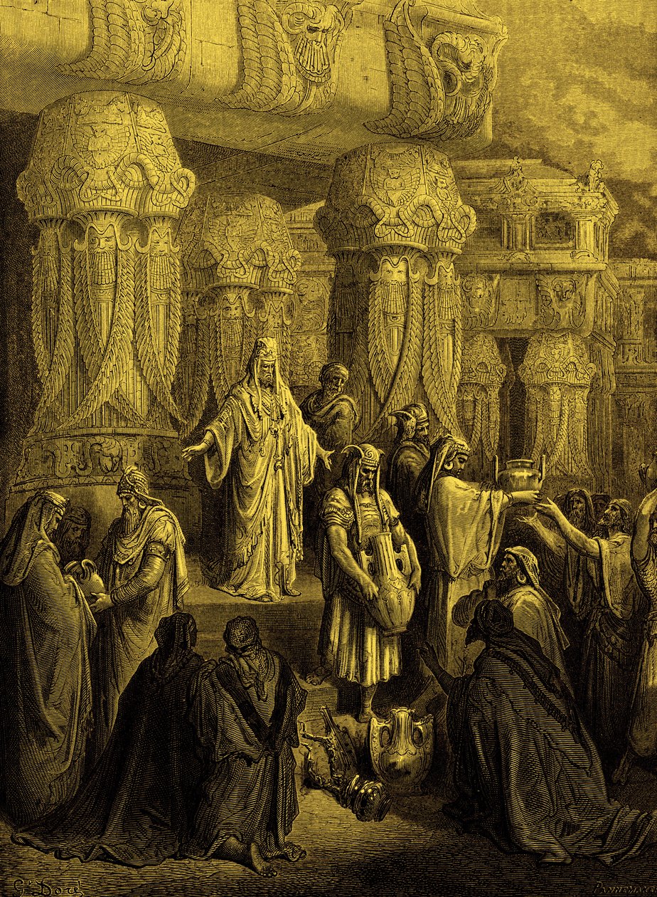Cyrus obnoví nádoby do chrámu. - Bible od Gustave Dore