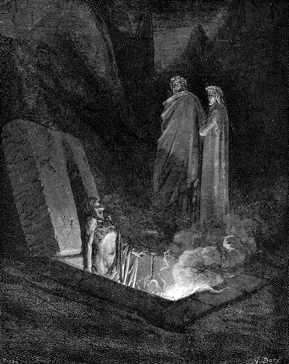 Dante a Virgil při pohledu do pekla, 1863. od Gustave Dore
