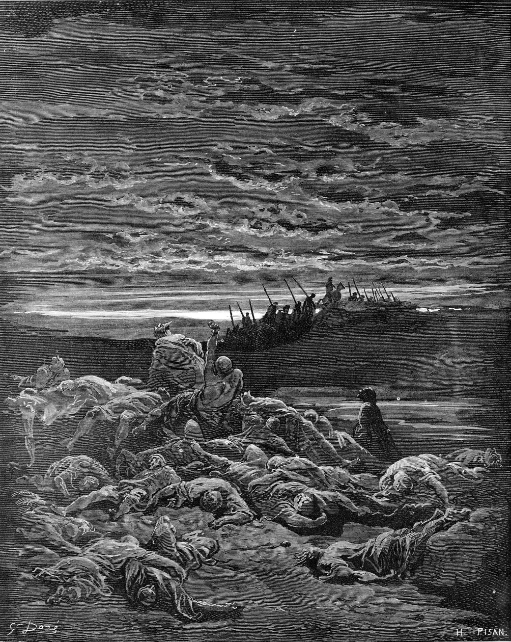 Smrt synů Jerubbaalových - Bible od Gustave Dore
