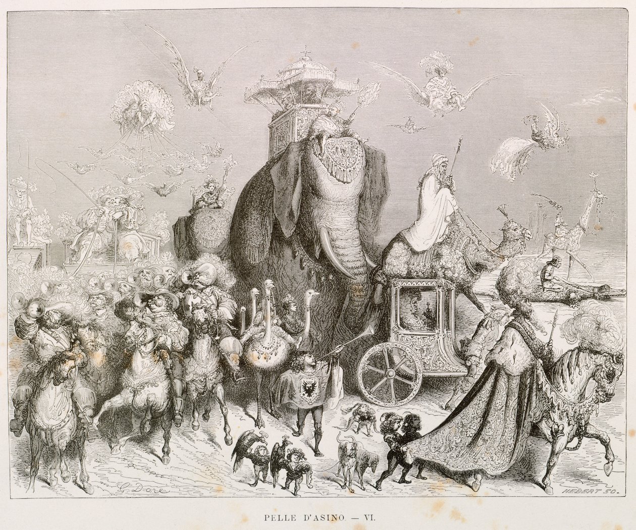 Oslí kůže, ilustrace k Complete Fairy Tales od Charlese Perraulta (1628-1703), od Gustava Dorea (1832-1883) od Gustave Dore