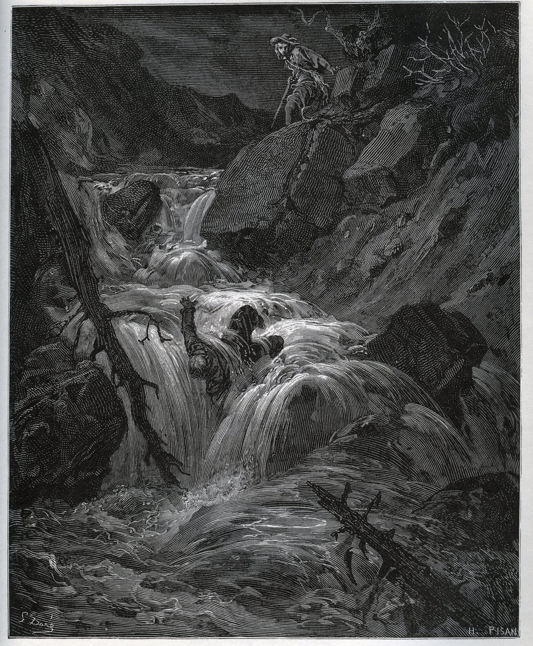 Dorothee, převlečená za mladého rolníka, uvolní svého chlípného komorníka – od „“Dona Quijota de la Mancha““ od Miguela Cervantese od Gustave Dore