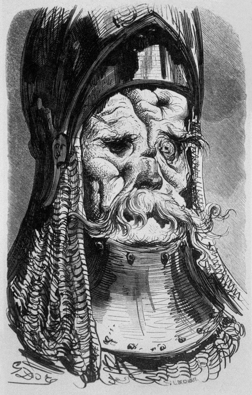 Drolatické povídky Starý tropuat by Honore de Balzac kresba Gustave Dore hrob Deghouny 1855 od Gustave Dore