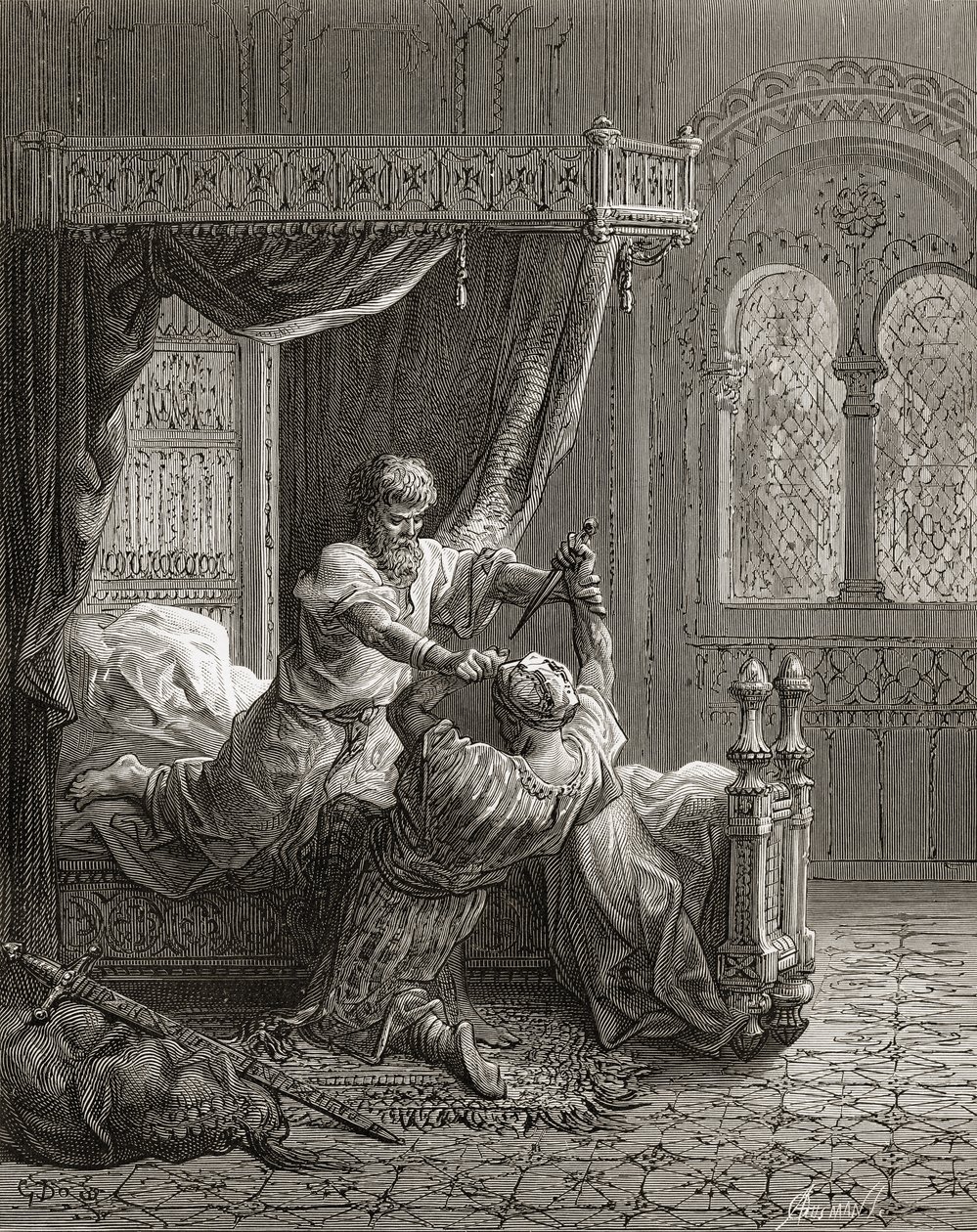 Edward I. (1239-1307) z Anglie zabil v červnu 1272 svého vraha, ilustrace z 