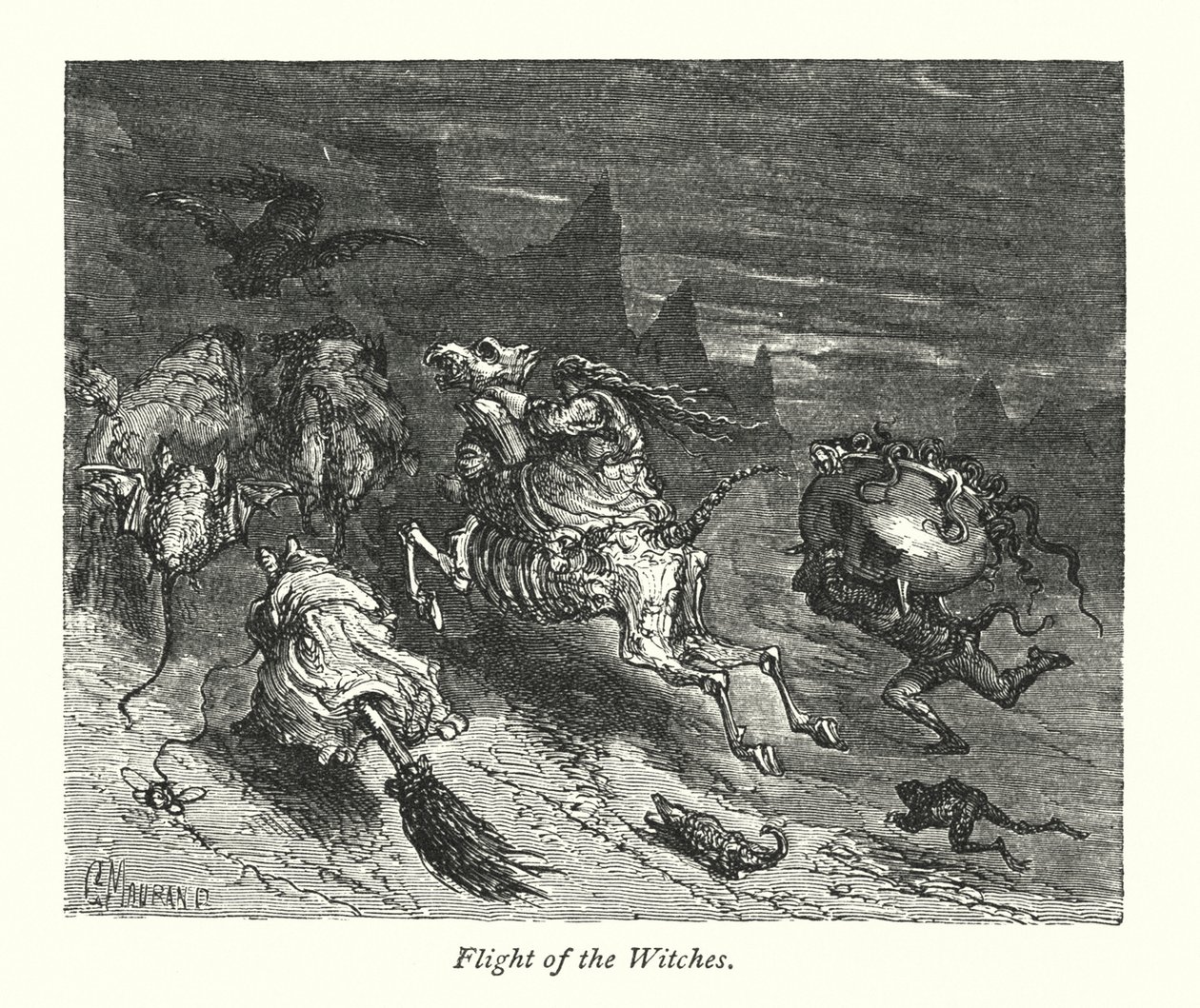 Let čarodějnic (rytina) od Gustave Dore