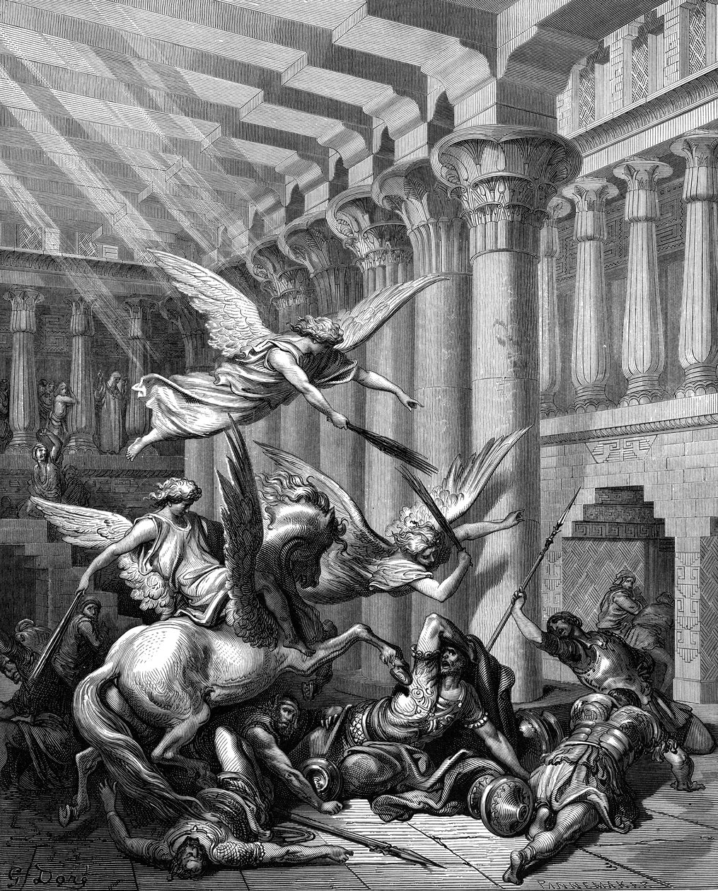 Heliodorus pokoušel se vzít poklad z jeruzalémského chrámu, 1865-1866 od Gustave Dore