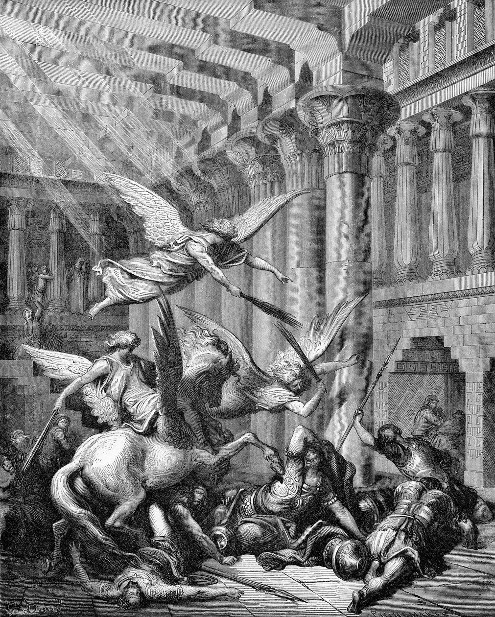Heliodorus potrestán v chrámu od Gustave Dore