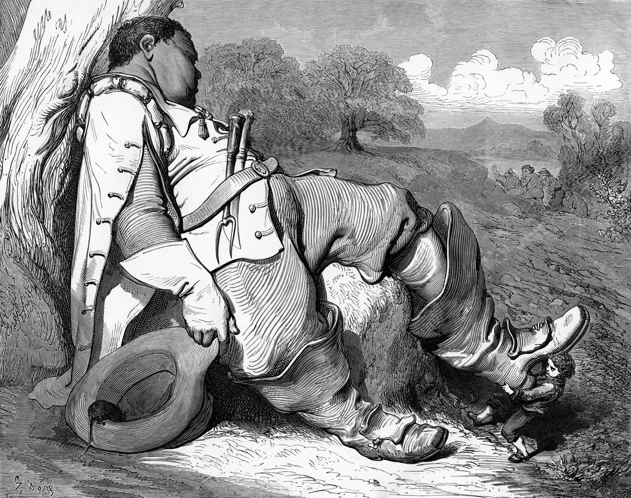 Hop o my Thumb, rytina Gustava Doré. od Gustave Dore
