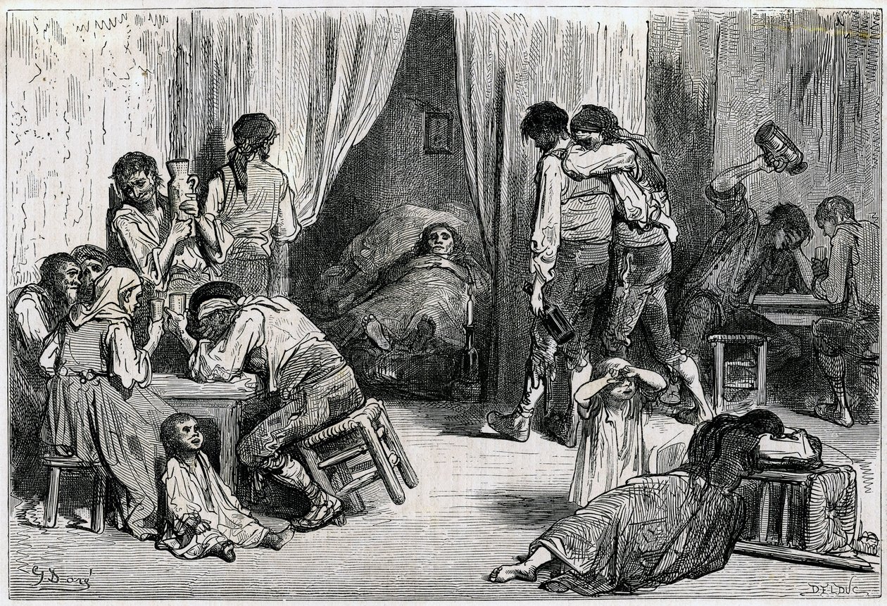 Ilustrace k "Cestě do Španělska" od Charlese Davilliera vydaná v roce 1866 (rytina) od Gustave Dore