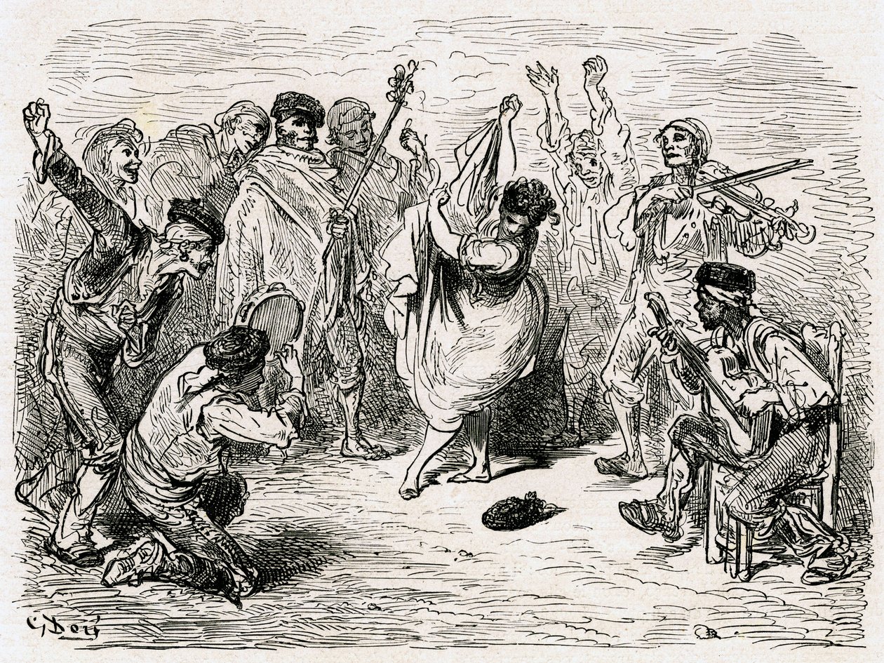 Ilustrace k "Cestě do Španělska" od Charlese Davilliera vydaná v roce 1866 (rytina) od Gustave Dore