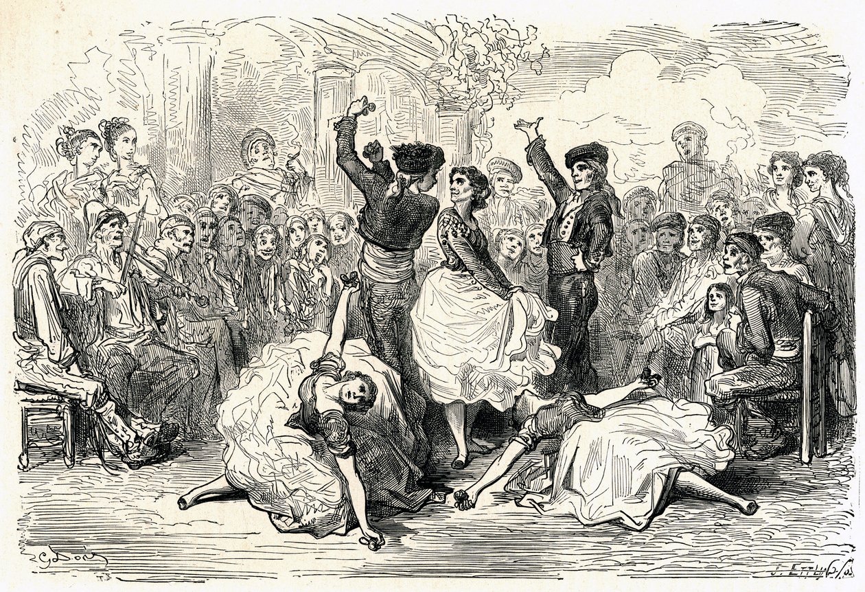 Ilustrace k "Cestě do Španělska" od Charlese Davilliera vydaná v roce 1866 (rytina) od Gustave Dore
