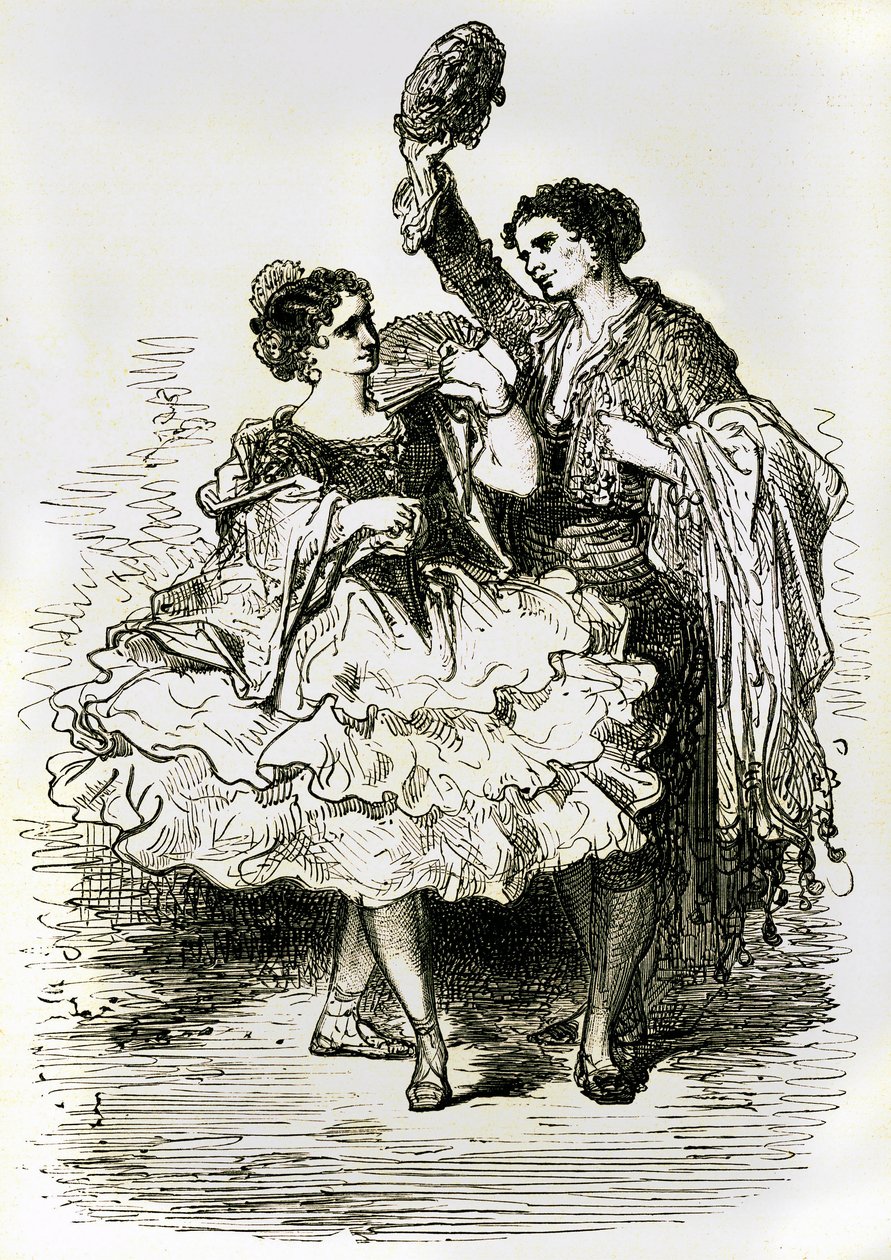 Ilustrace k "Cestě do Španělska" od Charlese Davilliera vydaná v roce 1866 (rytina) od Gustave Dore