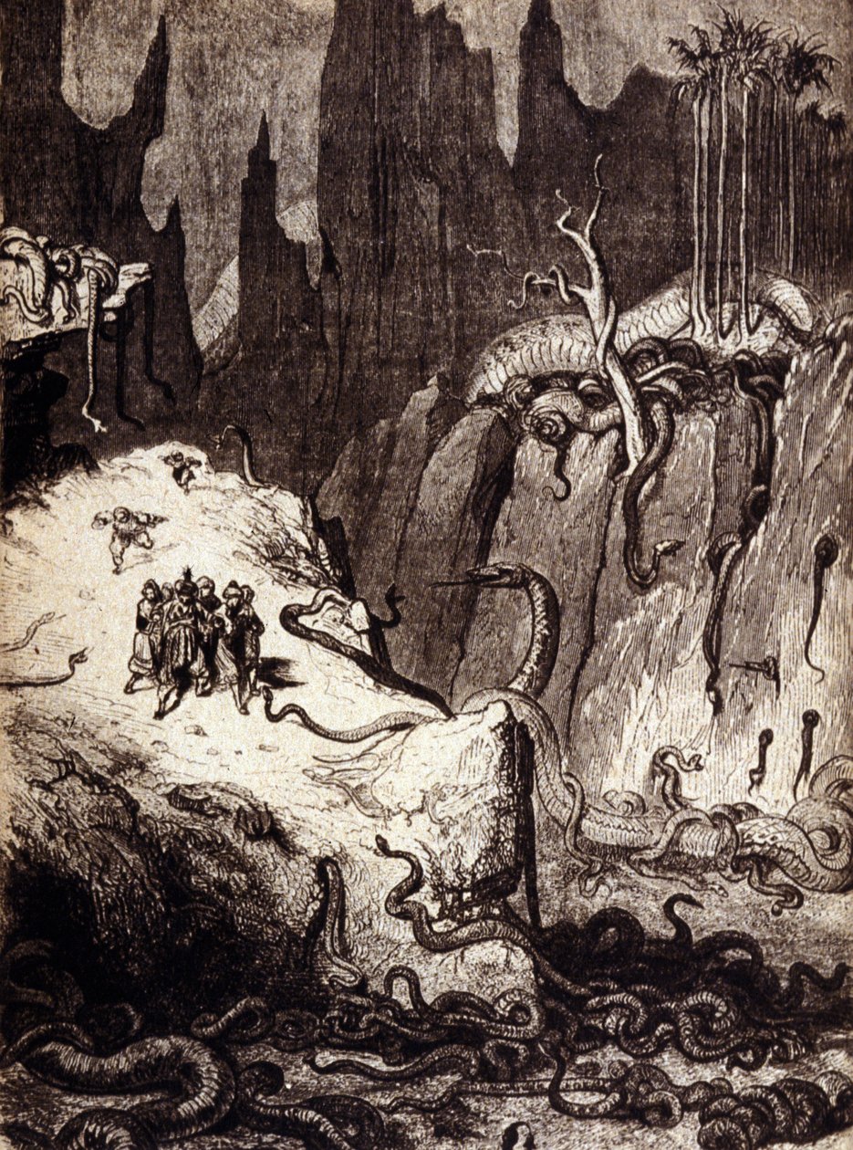 Ilustrace pro „“příběhy 1001 nocí““ (příběhy tisíce a jedné noci): Sindibád (Sindibád) námořník. 19. století. od Gustave Dore