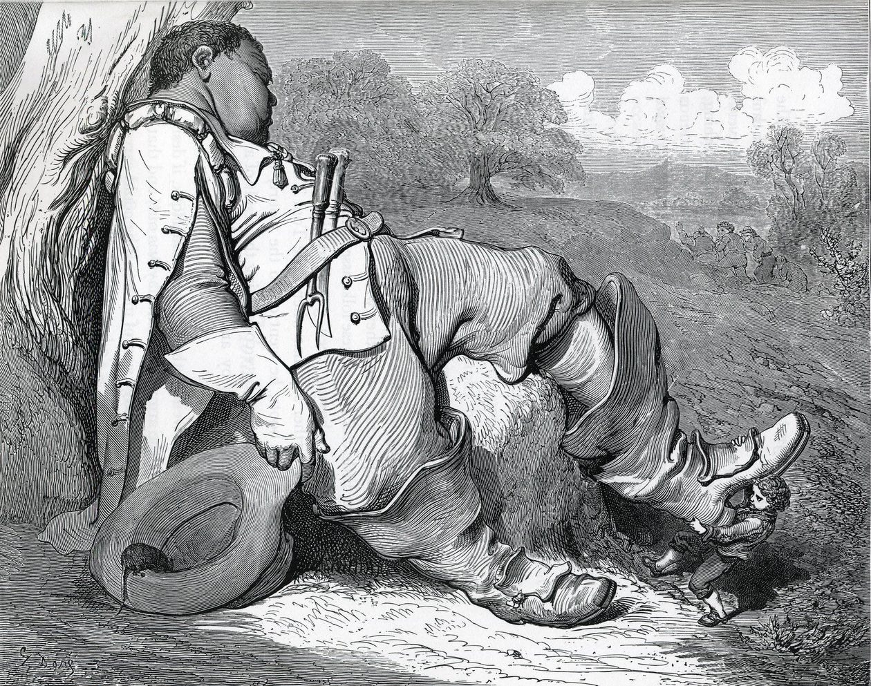 Ilustrace k „Le petit poucet“, napsané v roce 1697 Charlesem Perraultem (1628-1703) od Gustave Dore