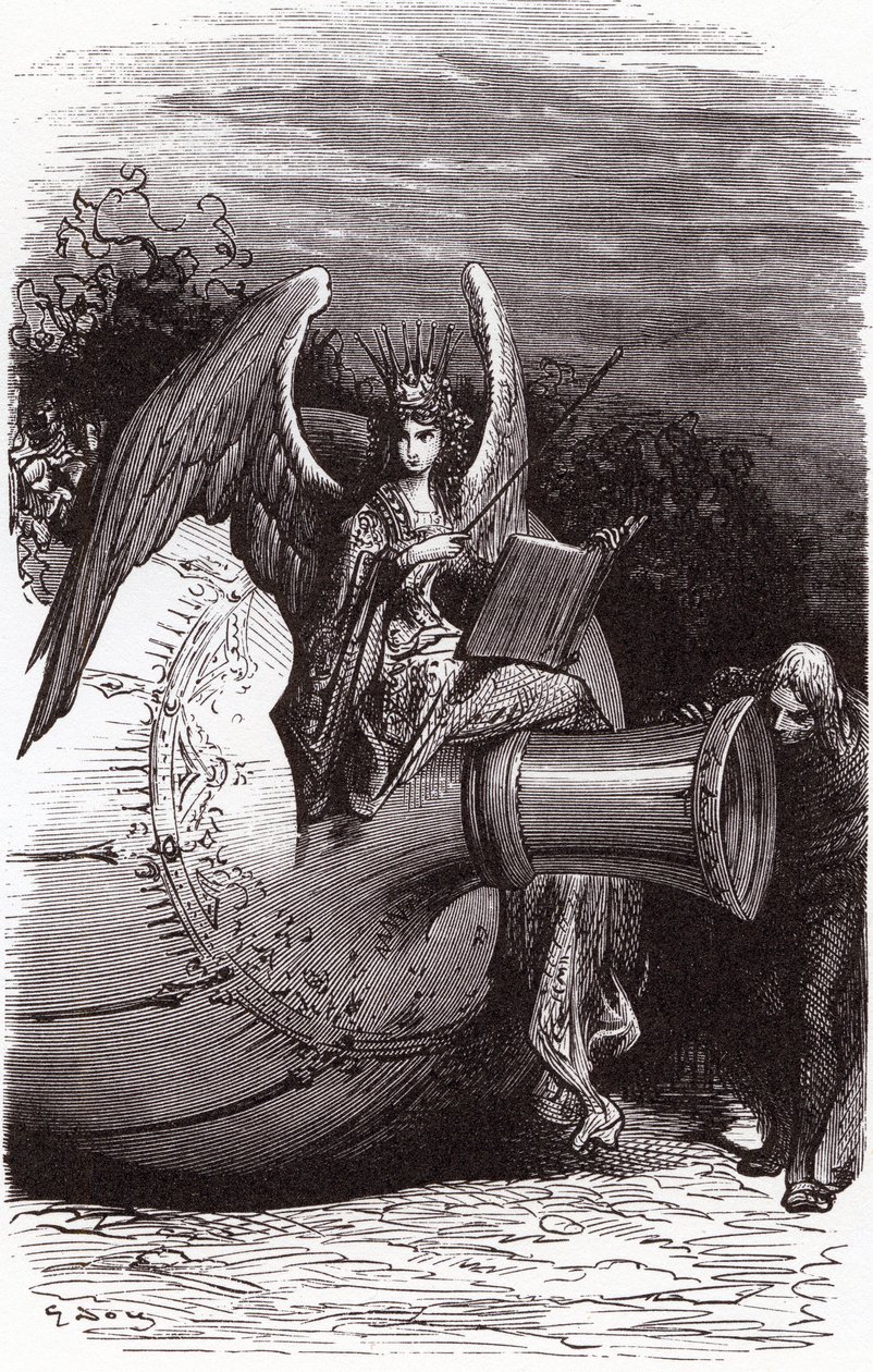 Ilustrace Gustava Doreho ke kompletnímu dílu Francoise Rabelaise: láhev na pití (pátá kniha) od Gustave Dore
