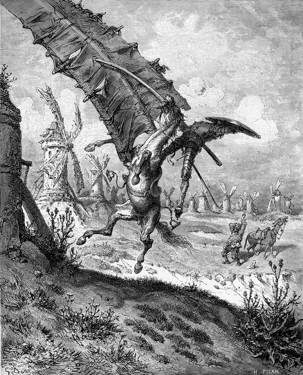 Ilustrace ke knize Don Quijote de la Mancha od M. de Cervantese, 1863. od Gustave Dore