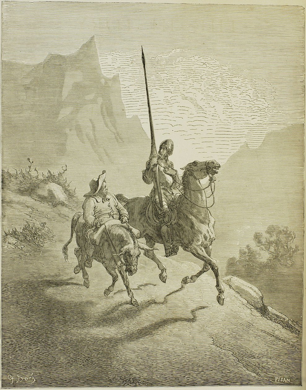Ilustrace ke knize Don Quijote de la Mancha od M. de Cervantese, 1863 od Gustave Dore