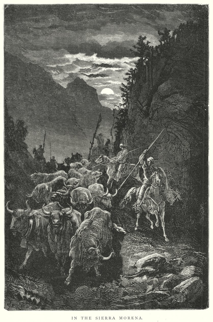 V pohoří Sierra Morena (rytina) od Gustave Dore