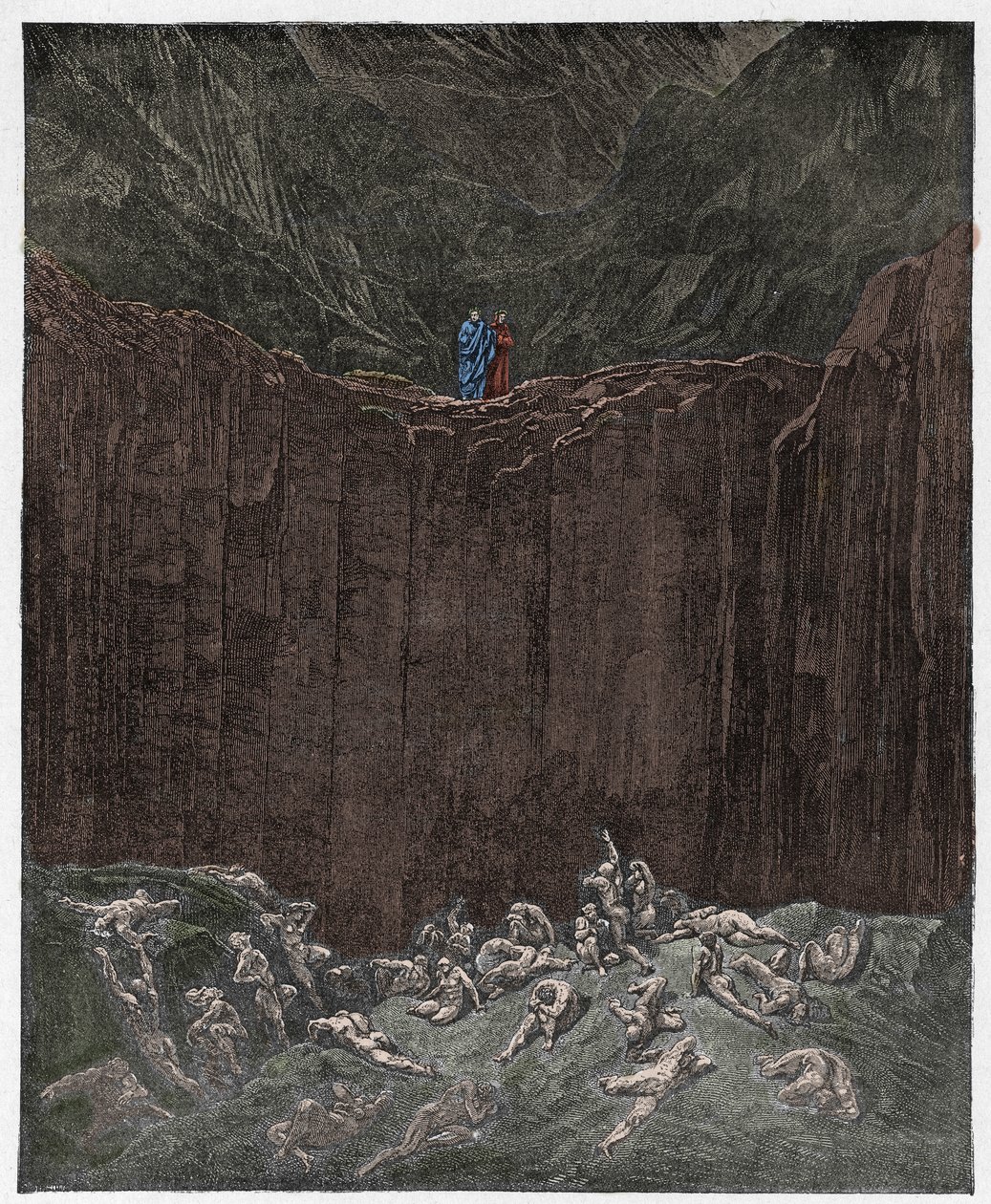 Inferno, Canto 29: Padělatelé mučení v údolí, ilustrace z „Božské komedie“ od Dante Alighieriho, 1885 od Gustave Dore