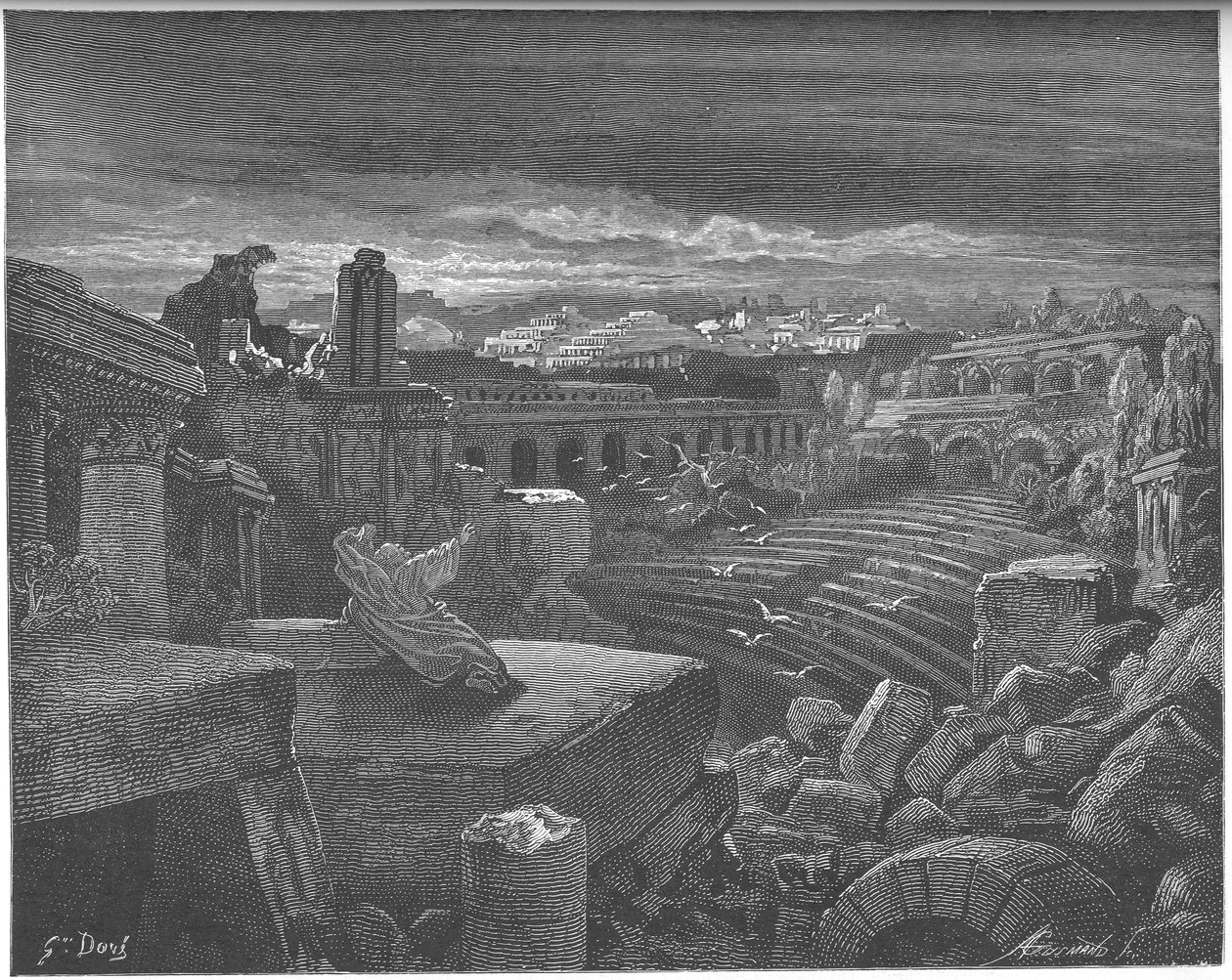 Izajášova vize zničení Babylonu, 1897 od Gustave Dore