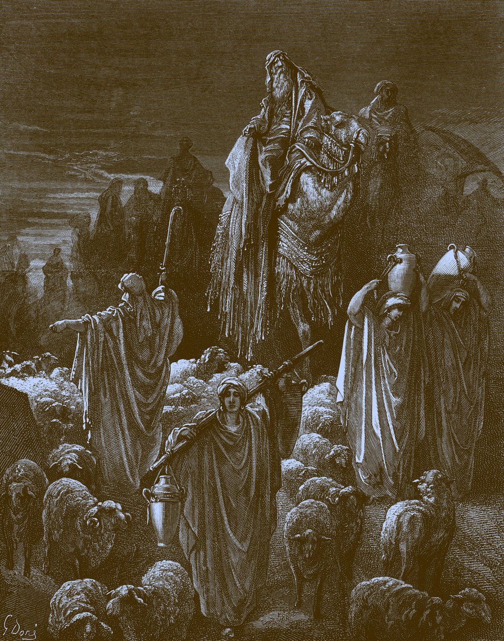 Jacob cestuje do Egypta, od Doré - Bible od Gustave Dore