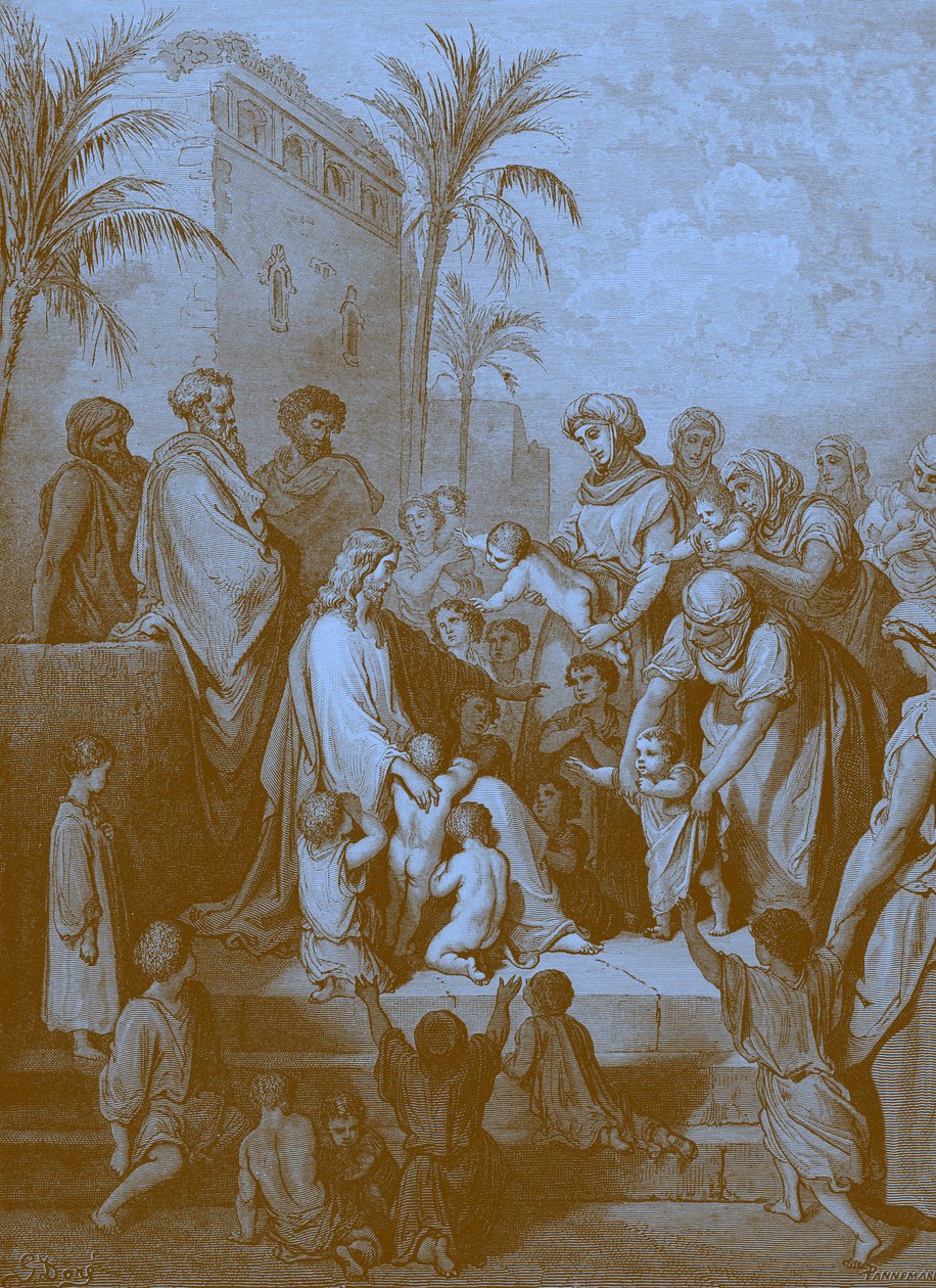 Ježíš žehná dětem, od Doré. - Bible od Gustave Dore