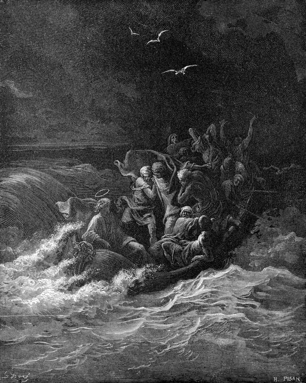Ježíš uklidňuje bouři od Gustave Dore
