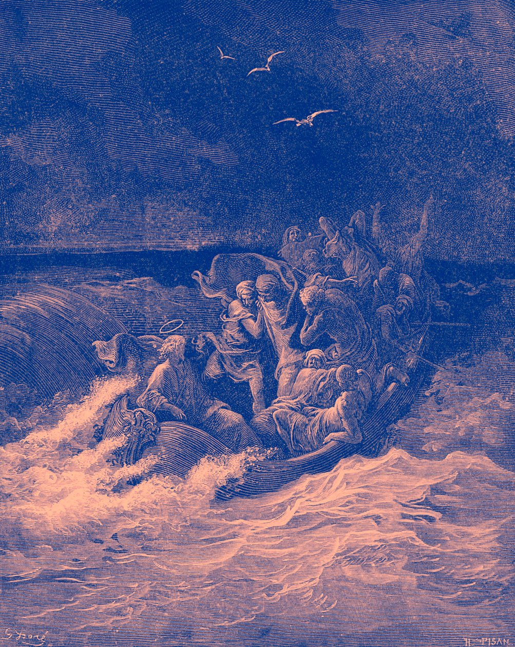 Ježíš uklidňuje bouři - Bible od Gustave Dore