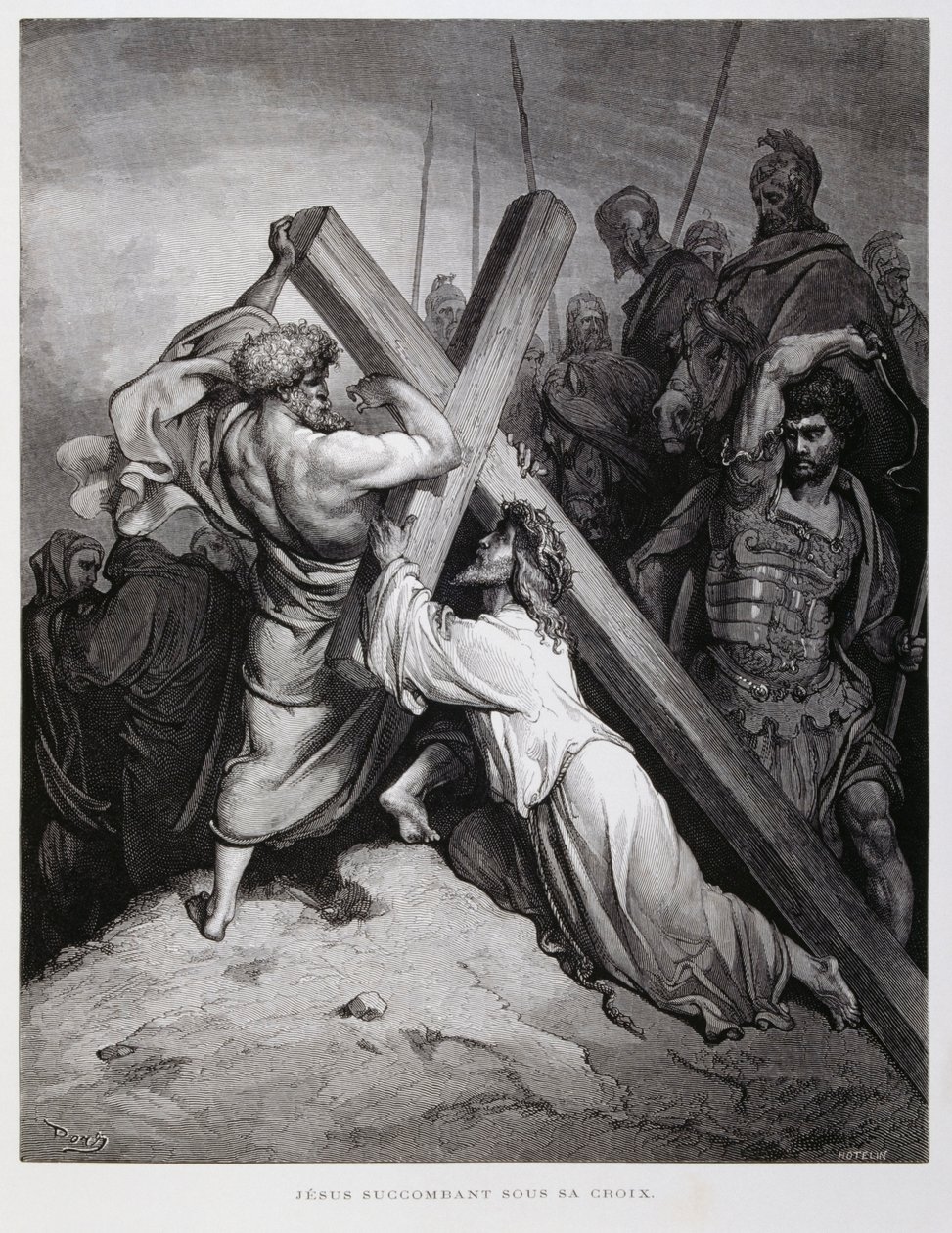 Ježíš nese kříž, Ilustrace z Doreho bible od Gustave Dore