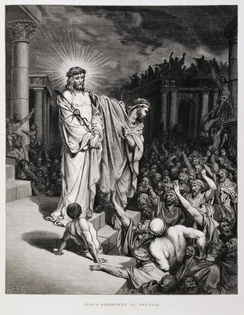 Ježíš představený lidu během svého soudu, Ilustrace z Doreho bible od Gustave Dore