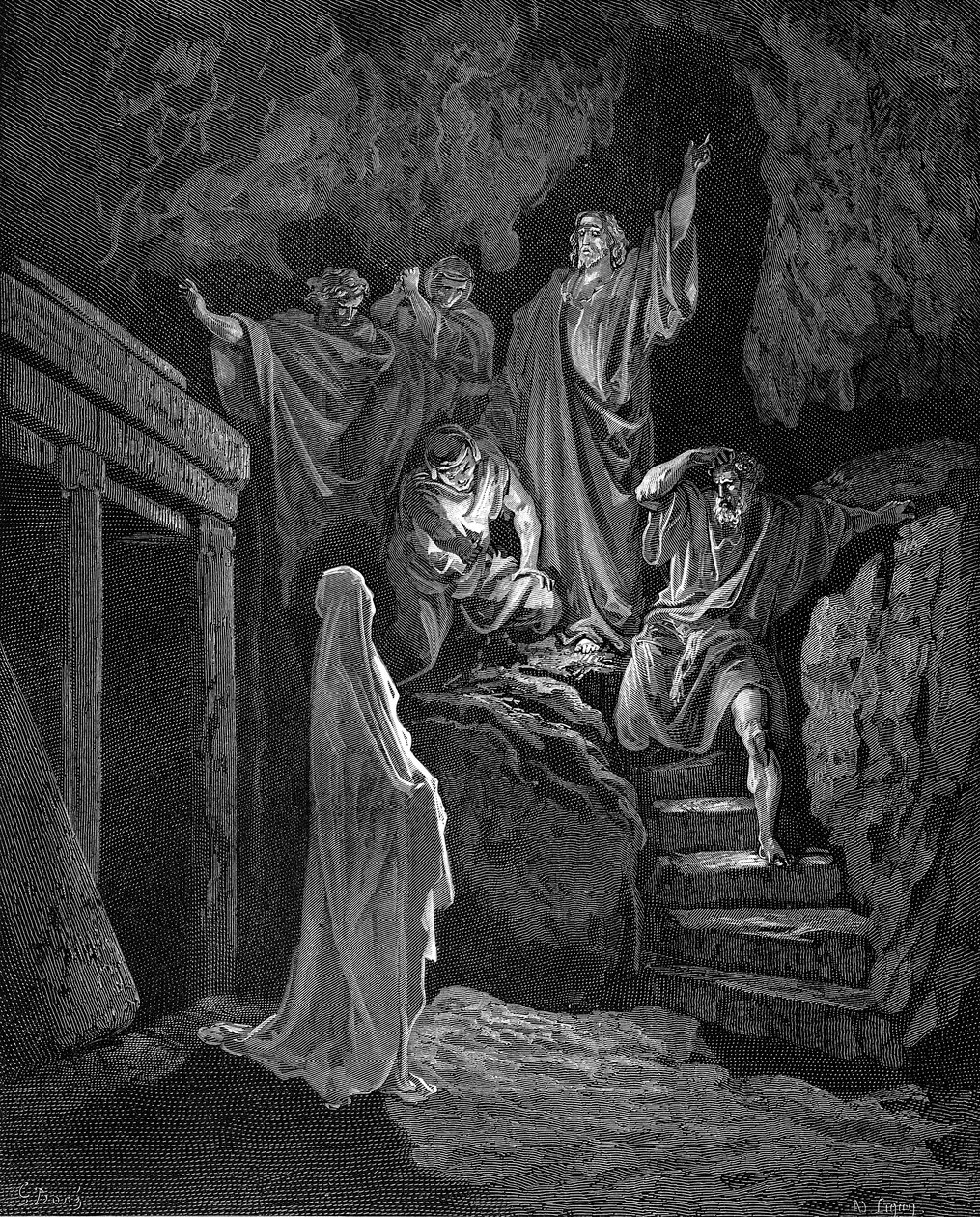 Ježíš vzkřísil Lazara z jeho hrobu, 1865-1866 od Gustave Dore
