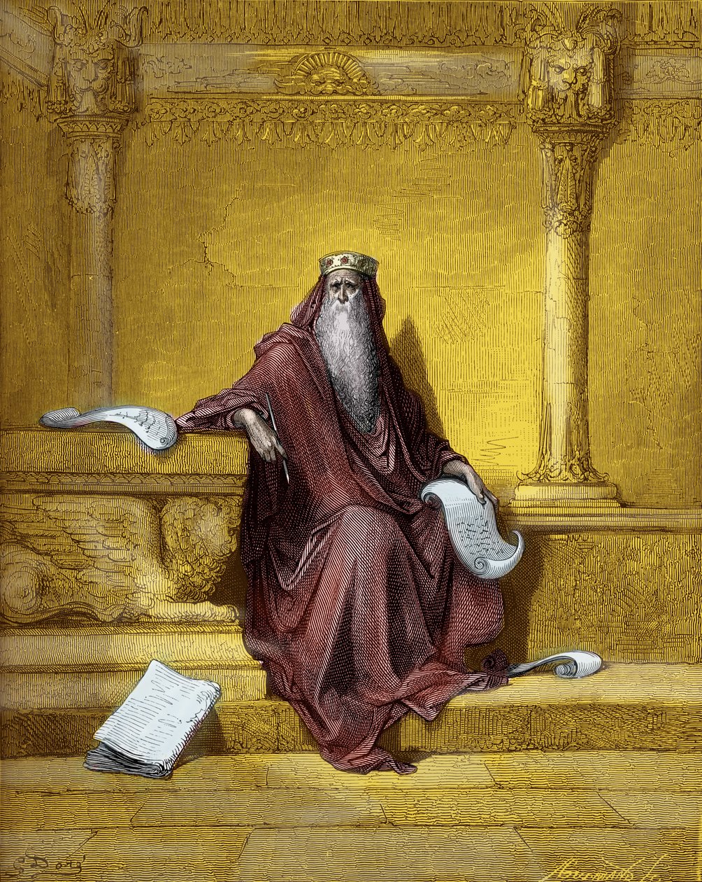 Rytina King Solomon od Gustava Doré. - Bible od Gustave Dore
