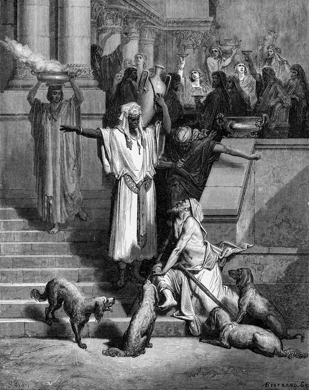 Lazar a bohatý muž od Gustave Dore
