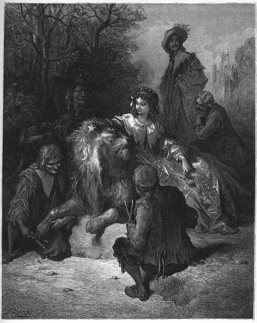 Zamilovaný lev - zamilovaný lev - od Gustave Dore