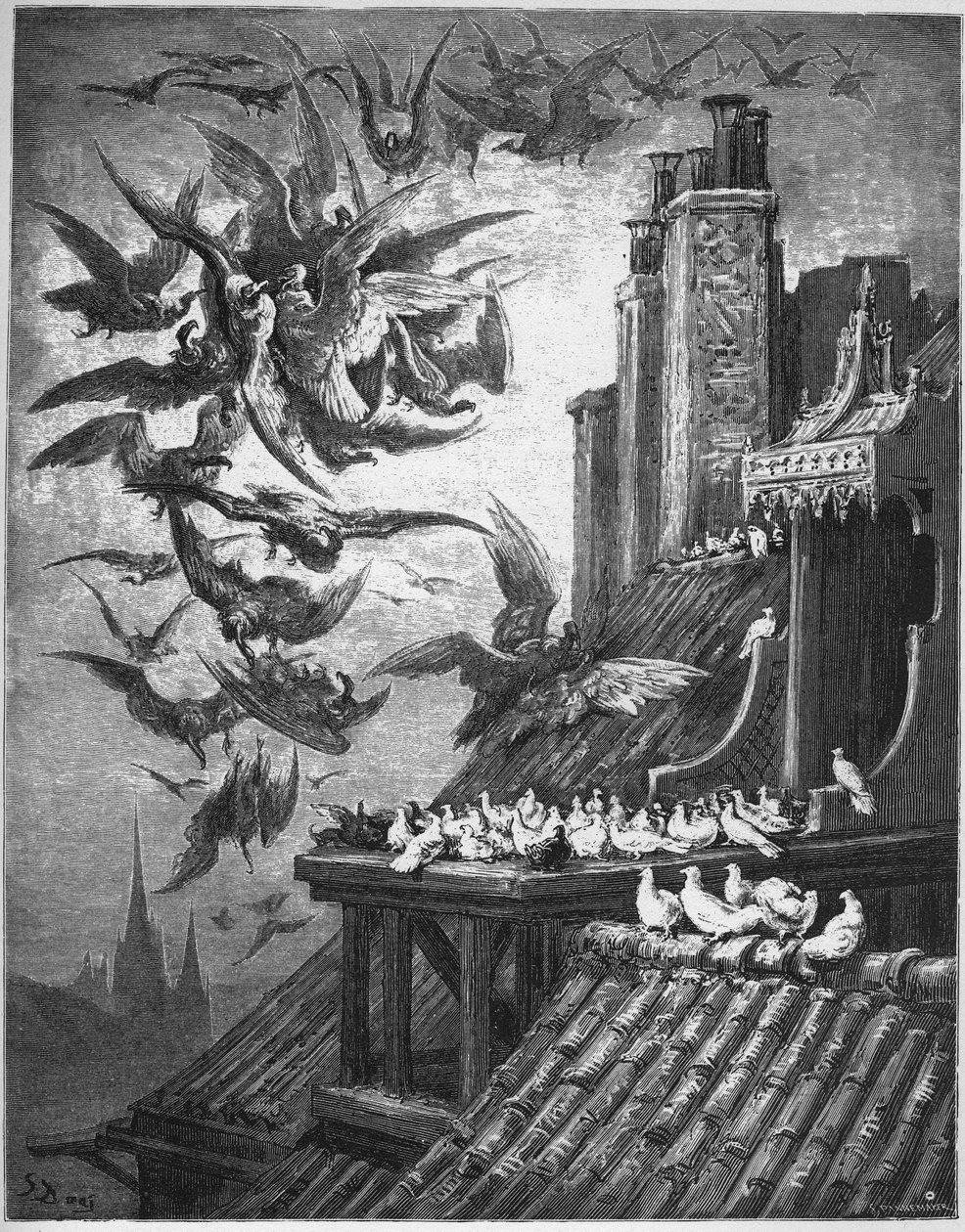 Supi a holubi - z "Bajek" od Jean de La Fontaine od Gustave Dore
