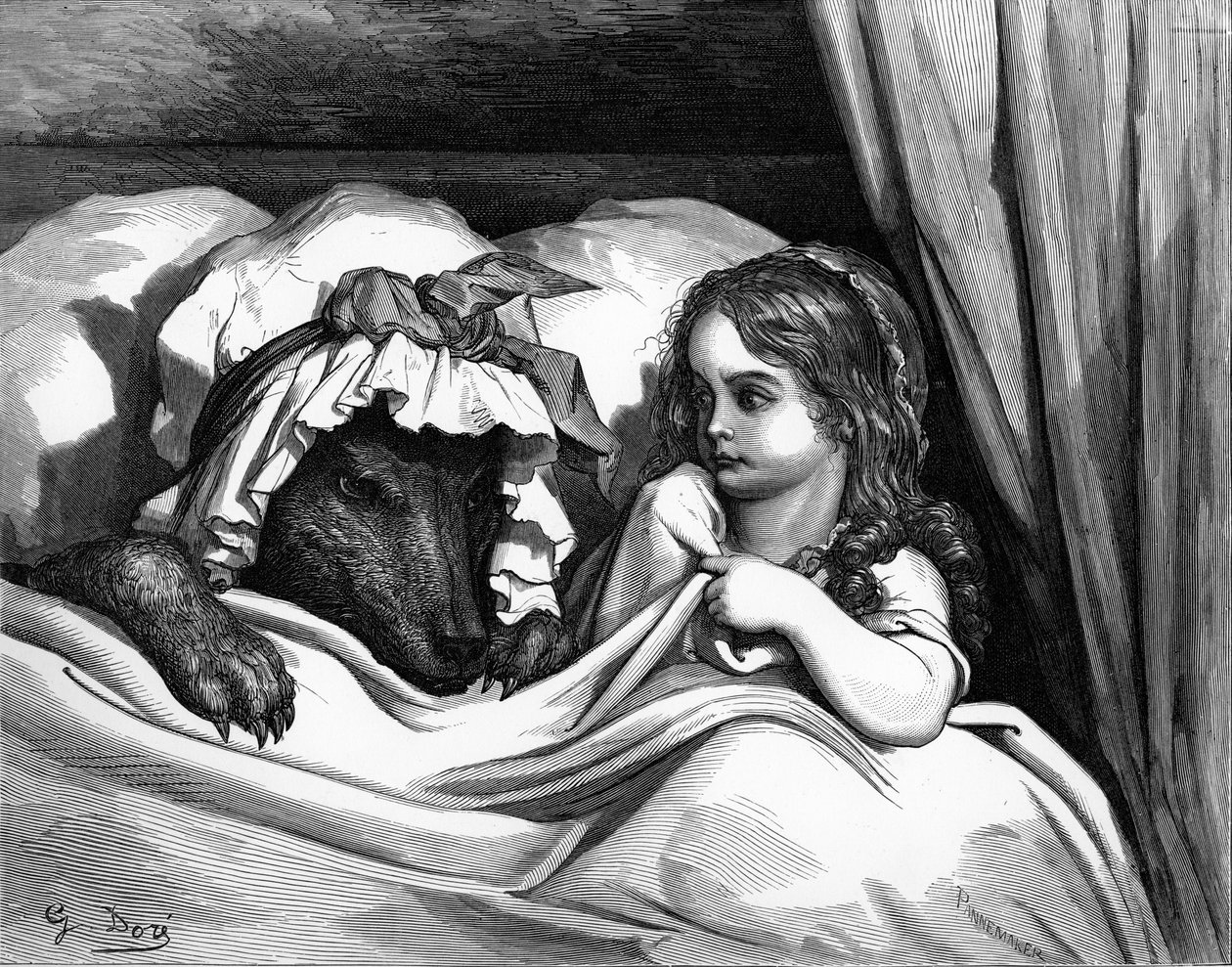 Červená karkulka, rytina Gustave Doré. od Gustave Dore