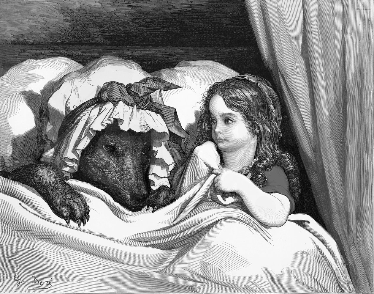 Červená karkulka, rytina Gustave Doré. od Gustave Dore