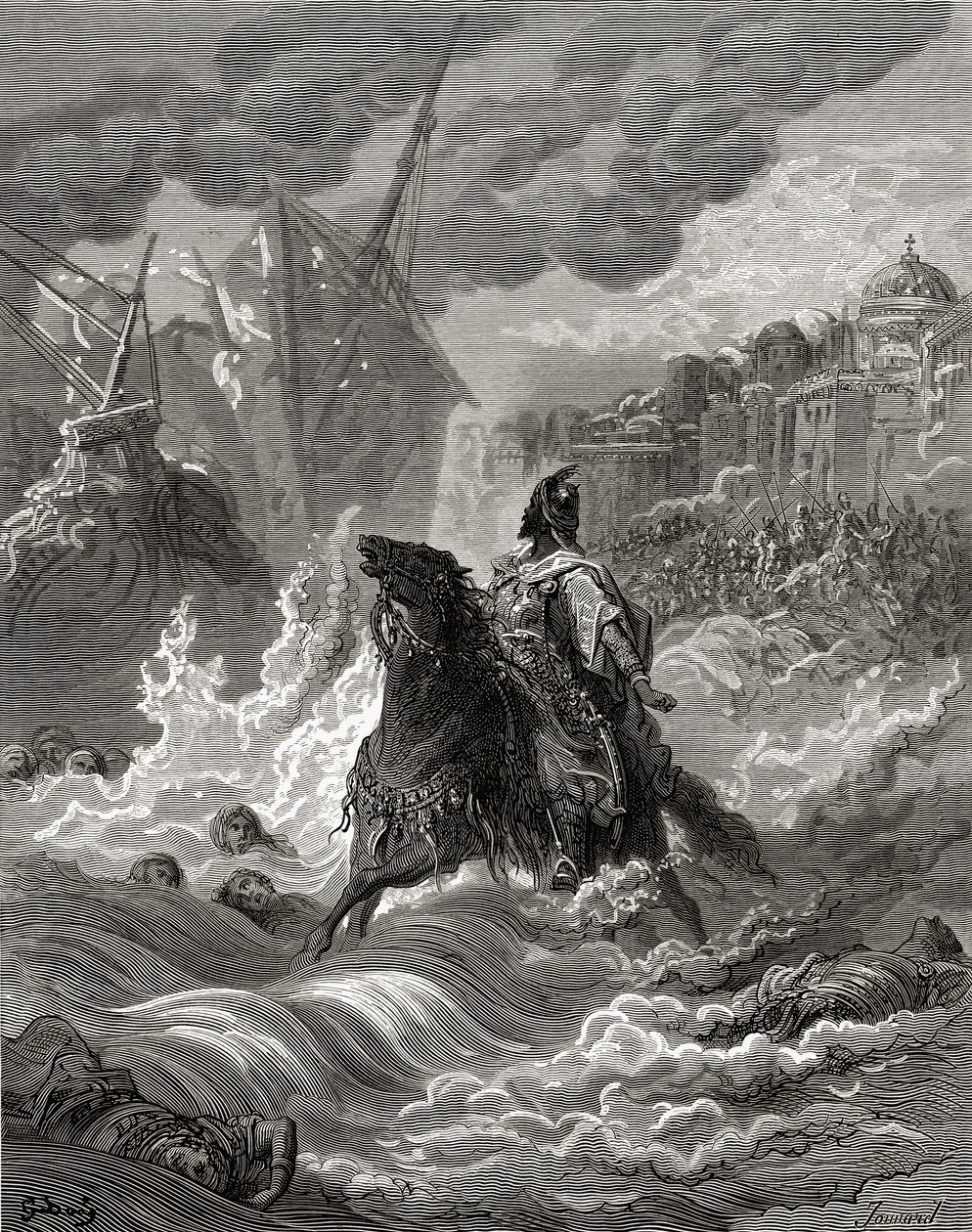 Mohamed II (1432-81) před Konstantinopolí v roce 1453, ilustrace z 