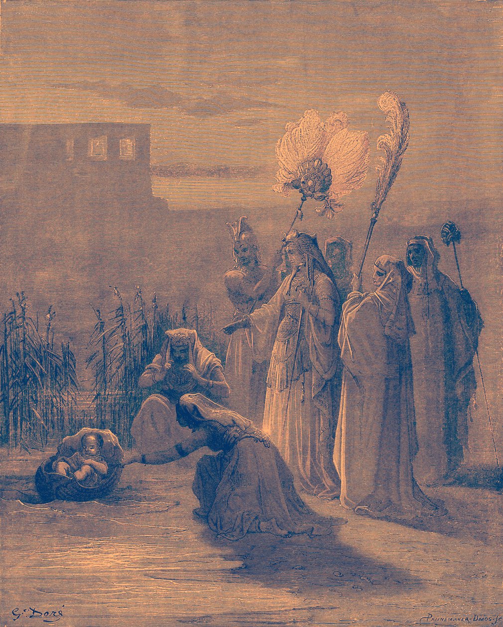 Mojžíš v sítích od Gustave Dore
