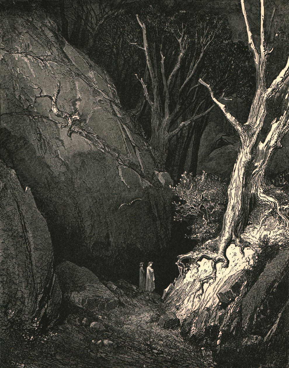 Pohnul se dál, já zavřu jeho pronásledované kroky, c1890. od Gustave Dore