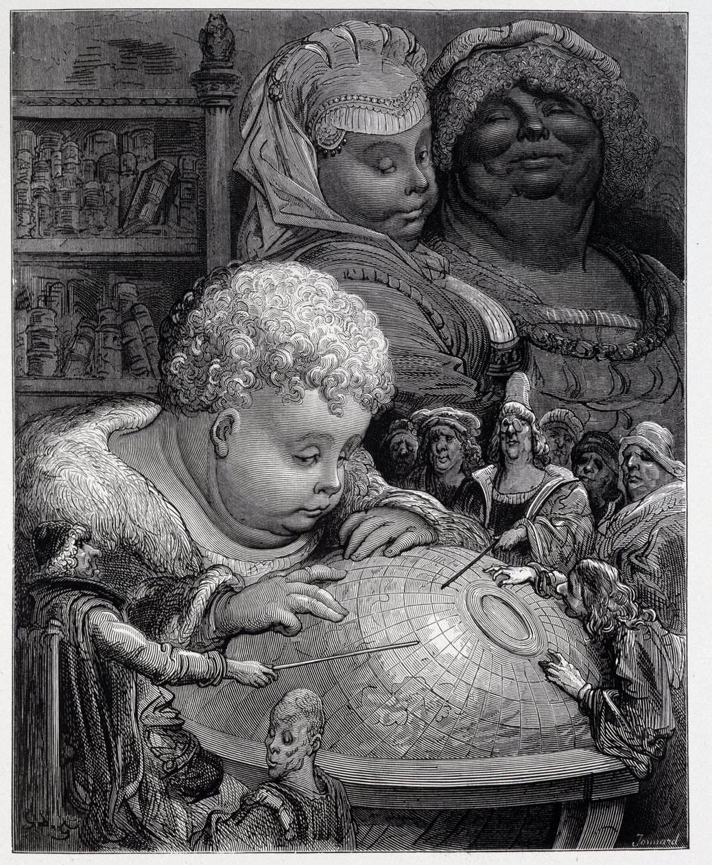 Pantagruel v kurzu zeměpisu - v „“Gargantua““ od Rabelaise, ill. Gustave Dore od Gustave Dore
