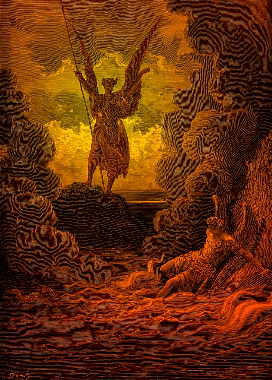 Ztracený ráj: Satan a Belzebub. od Doré od Gustave Dore