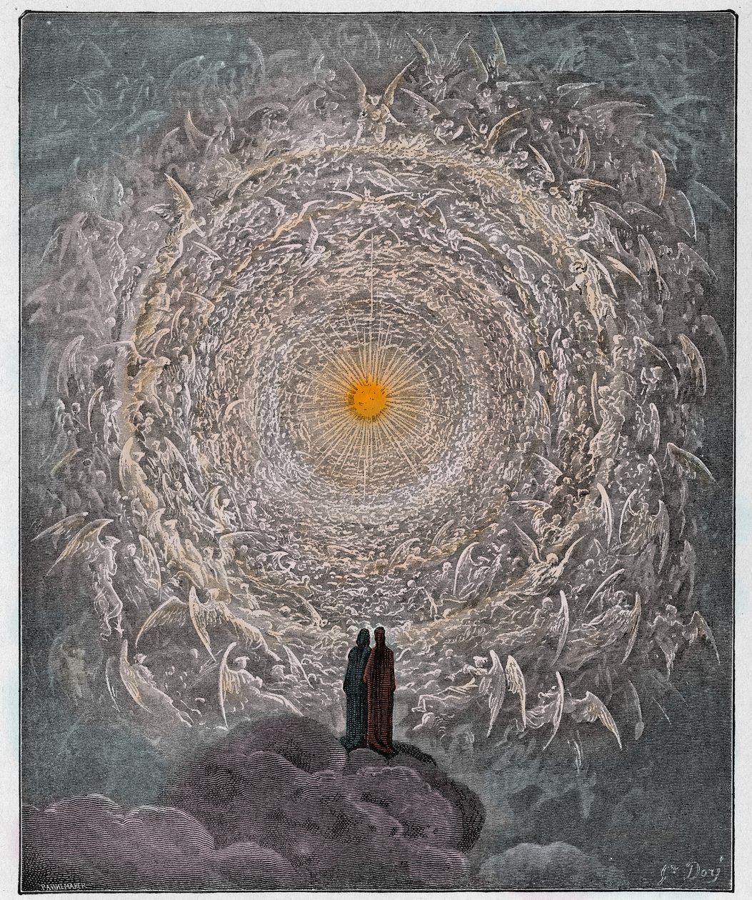 Paradiso, Canto 31: Zástup svatých tvoří růže v říši od Gustave Dore