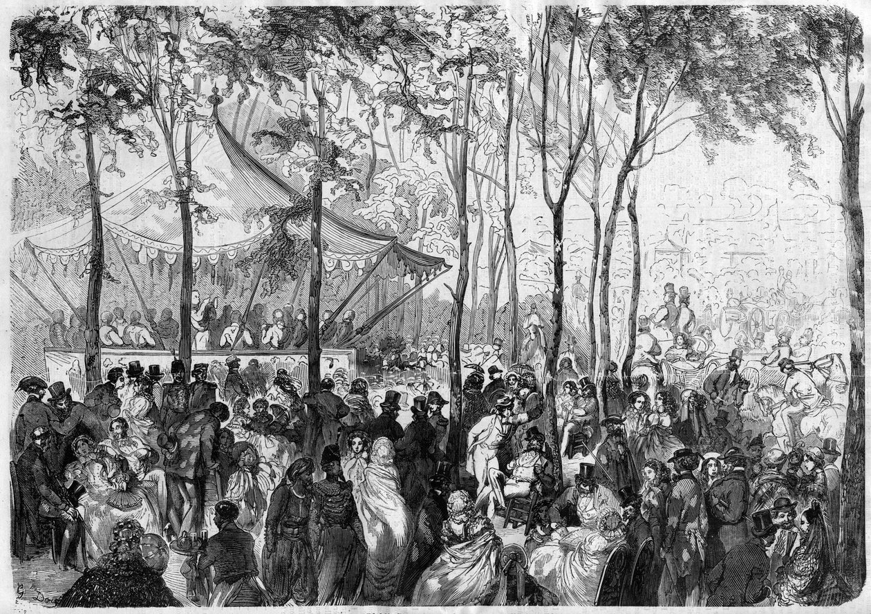 Paříž - Bois de Boulogne - The Pre Catelan - Kresba Gustava Dore od Gustave Dore