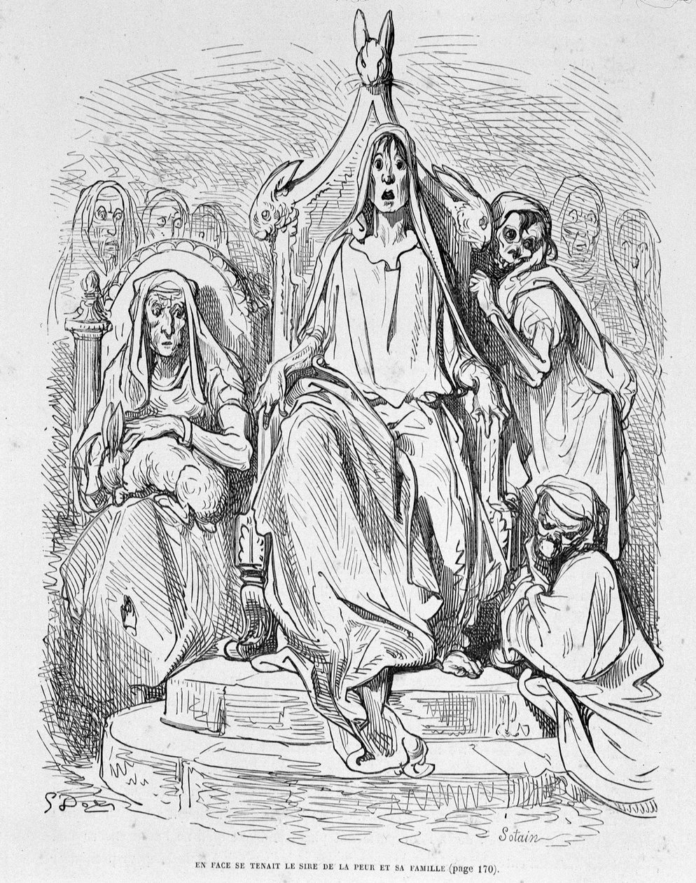 Personifikace strachu a jeho rodiny od Doré od Gustave Dore