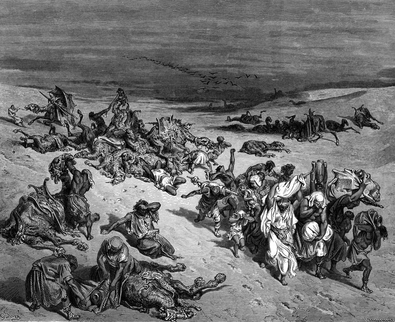 „Pestilence“, jedna ze sedmi egyptských ran, 1866 od Gustave Dore