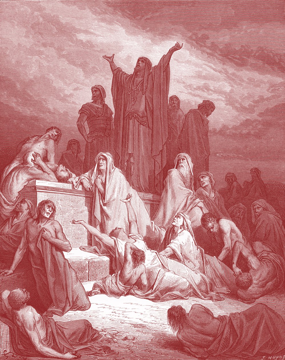 Mor Jeruzaléma, rytina Doré. - Bible od Gustave Dore