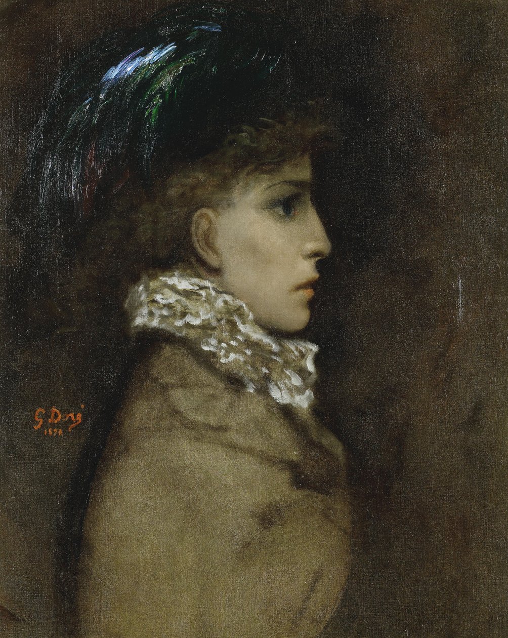 Portrét herečky Sarah Bernhardt 1844-1923, 1870 od Gustave Dore