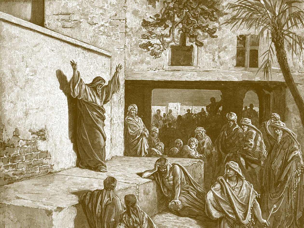 Prorok Micah, rytina Gustava Doré - Bible od Gustave Dore